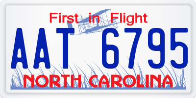 NC license plate AAT6795