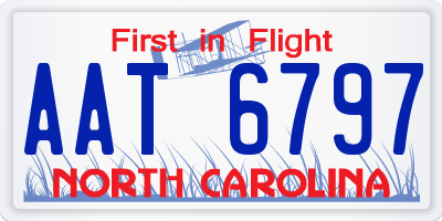 NC license plate AAT6797