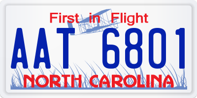 NC license plate AAT6801