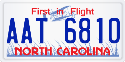 NC license plate AAT6810