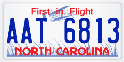 NC license plate AAT6813