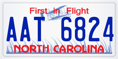 NC license plate AAT6824