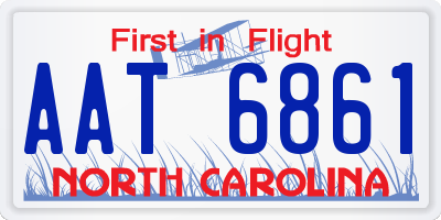 NC license plate AAT6861
