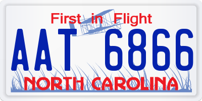 NC license plate AAT6866