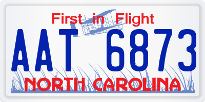 NC license plate AAT6873