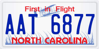 NC license plate AAT6877