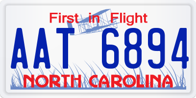 NC license plate AAT6894