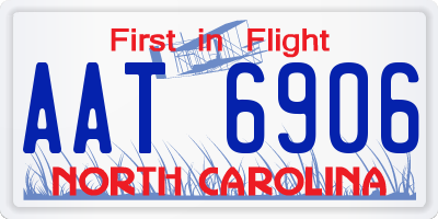 NC license plate AAT6906