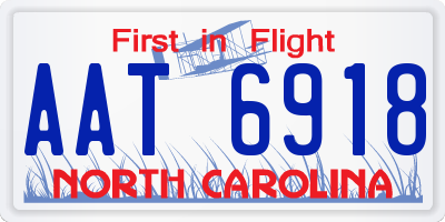 NC license plate AAT6918