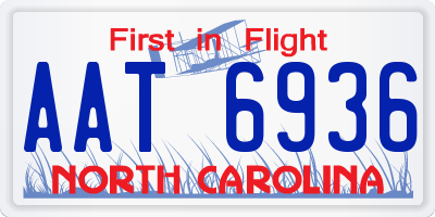 NC license plate AAT6936