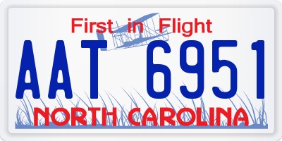 NC license plate AAT6951