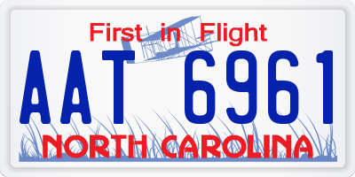 NC license plate AAT6961
