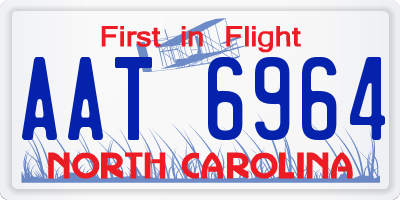 NC license plate AAT6964