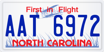 NC license plate AAT6972