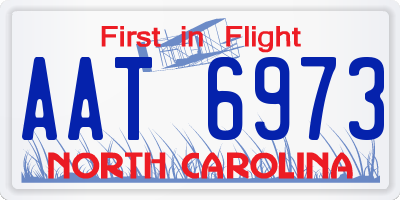 NC license plate AAT6973