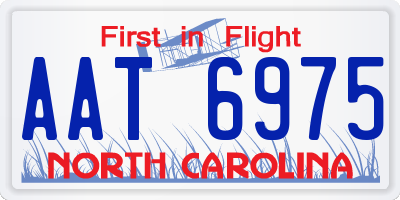 NC license plate AAT6975