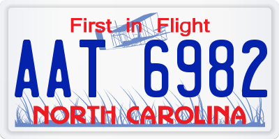 NC license plate AAT6982
