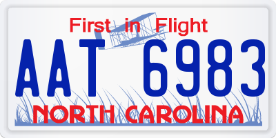 NC license plate AAT6983