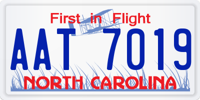 NC license plate AAT7019