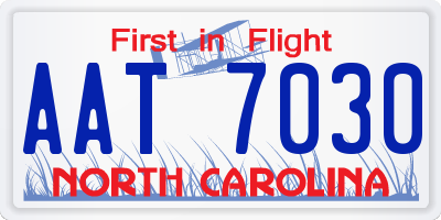 NC license plate AAT7030