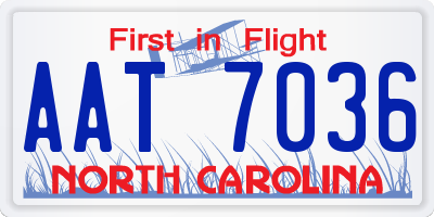 NC license plate AAT7036
