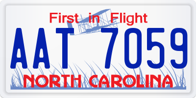 NC license plate AAT7059