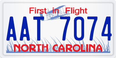 NC license plate AAT7074