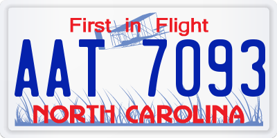 NC license plate AAT7093