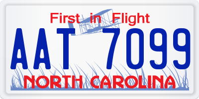 NC license plate AAT7099