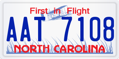 NC license plate AAT7108