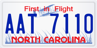 NC license plate AAT7110
