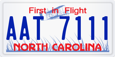 NC license plate AAT7111