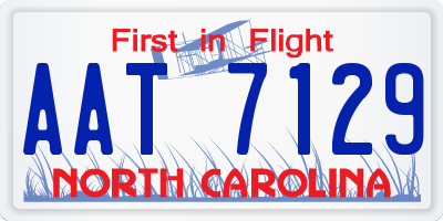 NC license plate AAT7129