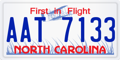 NC license plate AAT7133