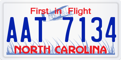 NC license plate AAT7134