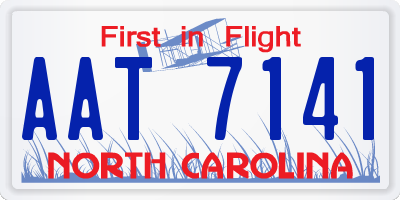 NC license plate AAT7141