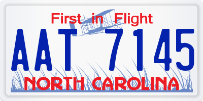 NC license plate AAT7145