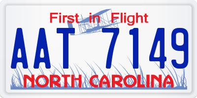 NC license plate AAT7149