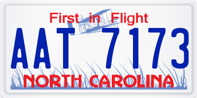 NC license plate AAT7173