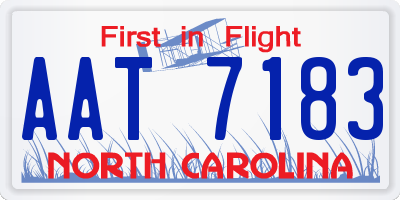 NC license plate AAT7183