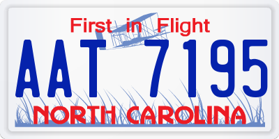 NC license plate AAT7195