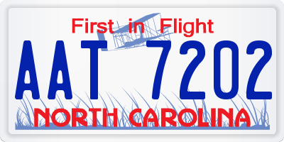 NC license plate AAT7202