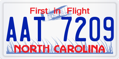 NC license plate AAT7209