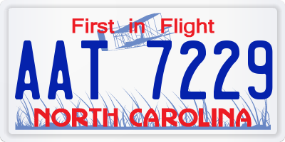 NC license plate AAT7229