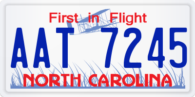 NC license plate AAT7245