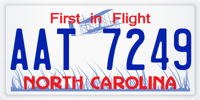 NC license plate AAT7249