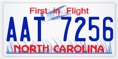 NC license plate AAT7256
