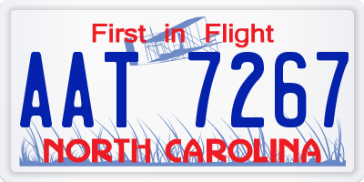 NC license plate AAT7267