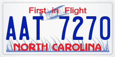 NC license plate AAT7270