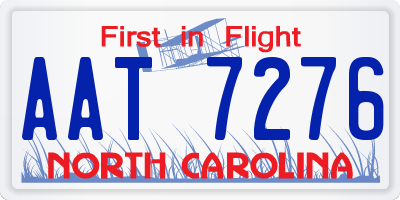 NC license plate AAT7276